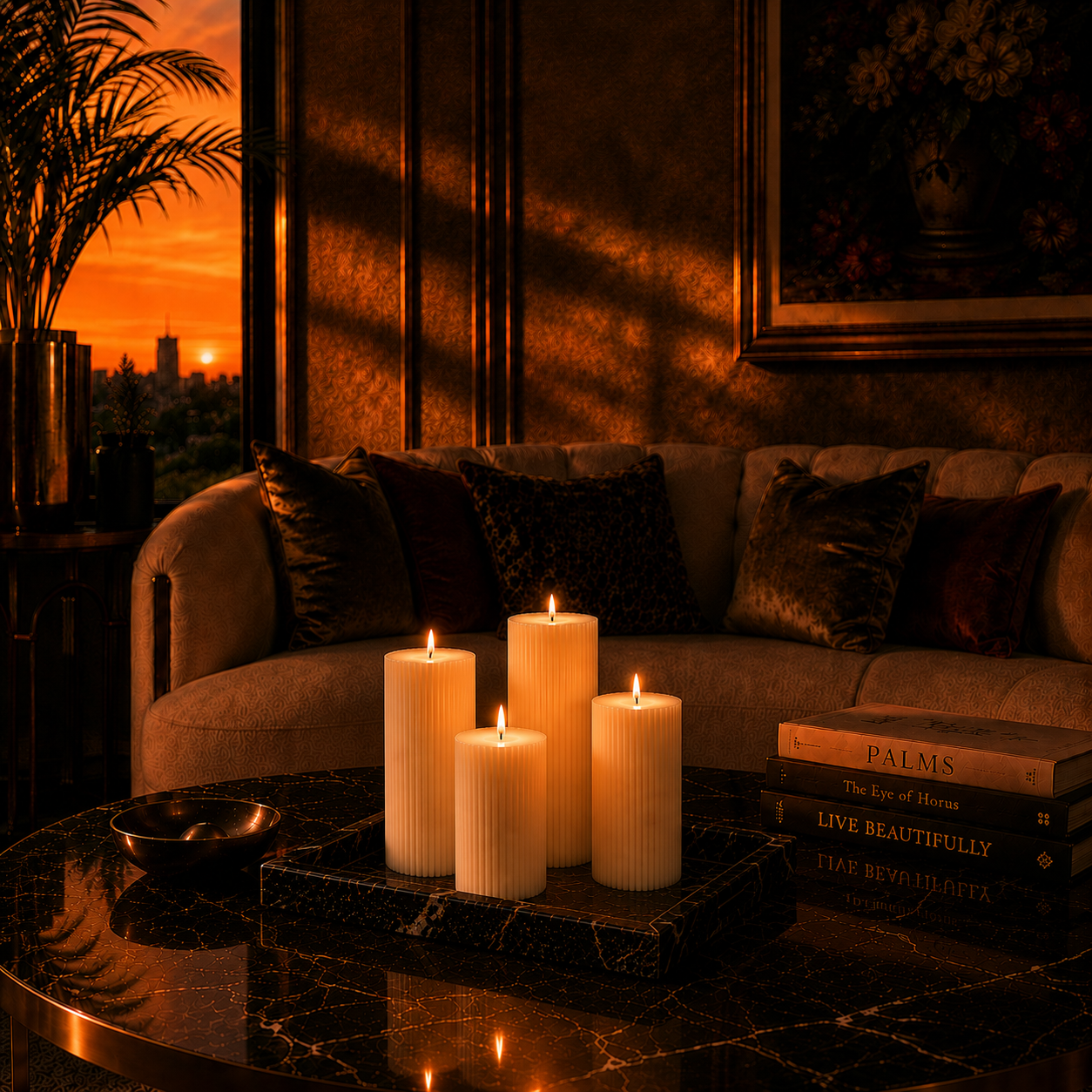 Architectural Ribbed Pillar Candles